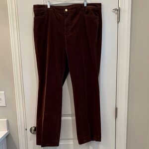 Talbots  Brown Barely Boot Corduroy pants 16W NWOT